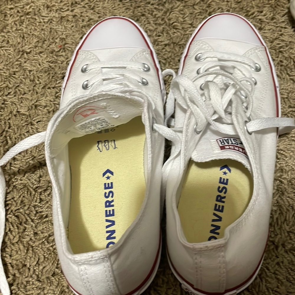 Never worn women’s white Converse shoes